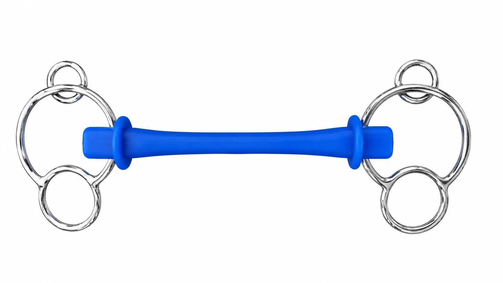 Huxlay Bros Blue Rubber Mullen Mouth Universal Horse Bit, Single Item, Adult (5.0 inch)