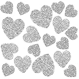 18 Pcs Silver Heart Shape Hot Glue Iron On Patches Heart Rhinestone Patches 3 Size Adhesive Love Rhinestone Glitter Appliques Silver Adhesive Applique for Clothing Jeans Shoes Hat Repair & Decoration