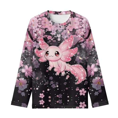Image of Girls Long Sleeve Shirts Casual Crewneck Soft T-shirts for Girls 3-16 Years Old