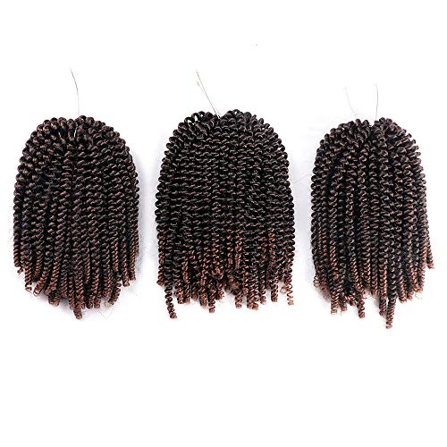 3 Pack Spring Twist Crochet Braids Ombre Blonde Crochet Twist Hair 8 Inch Synthetic Fluffy Twist Hair Extension 110g/Pack T1B/27#