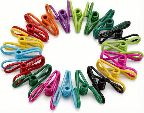 Mr. Pen- PVC-Coated Utility Clips, 2 Inch, 18 Pack, Colorful, PVC-Coated Steel Chip Bag Clips for Sealing Food, Paper Holder, Clothesline Clip for Laundry Hanging, Kitchen Bags, Clothes Pins