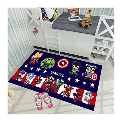Ttedoye Doux Dessin animé Mignon Tapis De Sol Salon Zone Tapis Chambre Tapis, Tapis Marvel Avengers Tapis De Dessin Animé pour Chambre d'enfant, Salon - 80×120CM