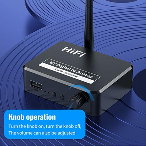 Image of MICROWARE Bluetooth 5.3 Digital Audio Receiver, DAC, Digital to Analog Converter 3.5mm Aux RCA L /R U-Disk High Fidelity Optical Stereo 2 in1 Wireless Adadper