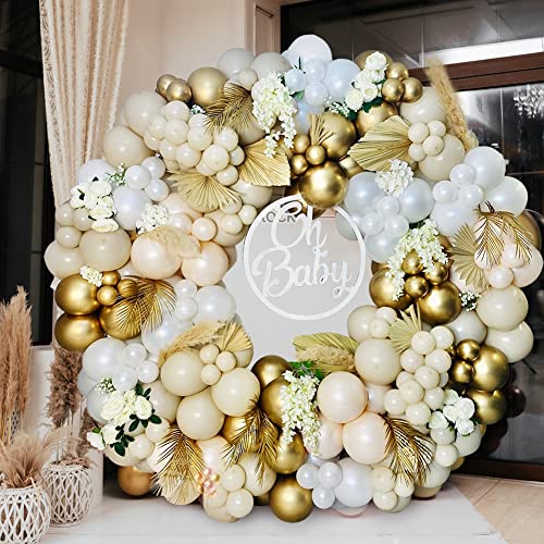 153 Stück Luftballon Girlande, Ballon Girlande, Grün Happy Birthday Girlande für Babyparty, Hochzeit, Geburtstag, Abschluss, Jahrestag, Party, Hintergrund Dekoration (Gold) Cover