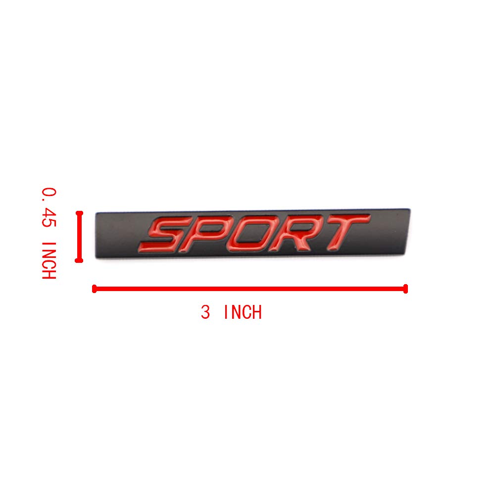 2x Sport-Embleme Aus Metall – Selbstklebende 3D-Aufkleber Für Auto, LKW & Motorhaube (schwarz-rot)