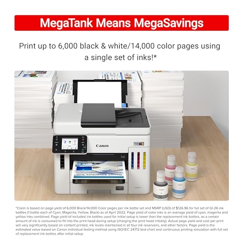 Canon Megatank GX7120 Wireless All-in-One Printer, Print, Copy, Scan and Fax with 2.7" LCD Touch Screen and Auto Document Feeder, White - image 6