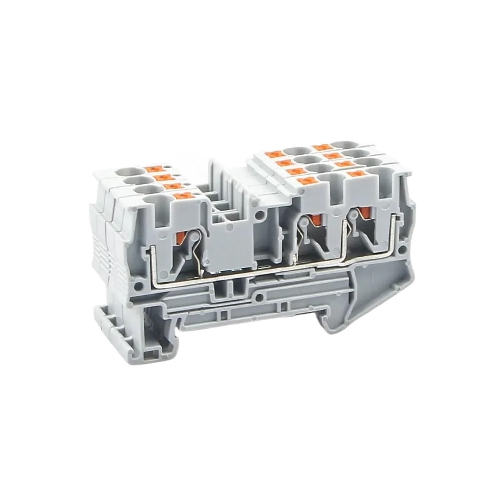 Bloque de terminales PT 4-Twin para riel DIN con resorte y cable pasante de 3 conductores 7