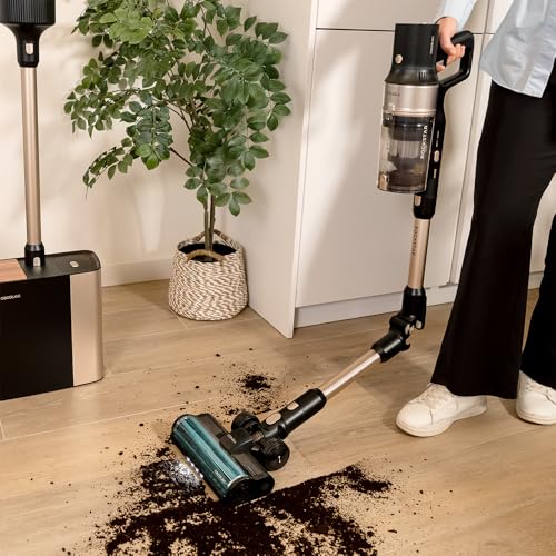 Cecotec Aspirateur Balai sans Fil Conga Rockstar 5500 Hurricane Station Pet Flex. Aspirateur sans Fil Base Auto-vidante, 220 AW de Puissance, 700 W, avec 90' D'autonomie, Hairless Brush et Mode Auto