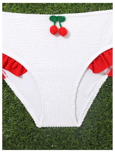 SHENHE Girl's Ruffle Swimsuits 2 Piece Cute Cherry Bikini Spaghetti Strap Bathing Suit4