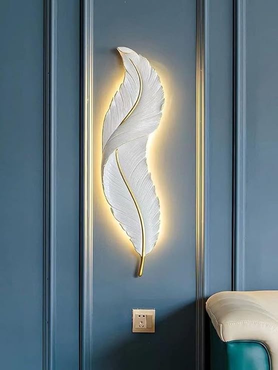 Image of 12 Watt Led Wall Light and Wall scones wall lamp for- Home, Kitchen, Bedside, Bedroom, Living Room, Office, Indoor, Bedside, Mirror Side, Diwali Lighting (Big Leaf)