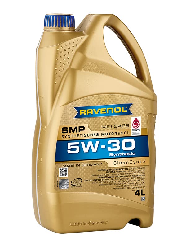 RAVENOL Olio motore 5W-30 olio 4 L Compatibilità con RENAULT Clio 3 Hatchback BR0/1, CR0/1, VW Polo Hatchback 6R1, 6C1 Golf 4 Hatchback 1J1 Golf 7 Hatchback 5G1, BQ1, BE1, BE2 Golf 6 5K1