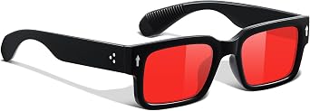 KUGUAOK Trendy Rectangle Sunglasses for Men Women 90s Retro Style Square Frame Sun Glasses Unisex Chunky Shades