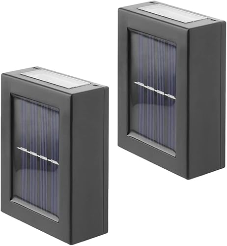 Luces solares para cubierta al aire libre 2 luces de valla alimentadas por energía solar luces de escalera al aire libre lámpara de jardín