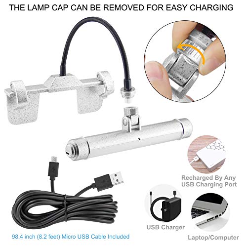 Luxsway Wireless Picture Frame Led Lighting,Rechargeable Art Display Lighting Clip On Pictures,Over Painting Lights With Remote,Artwork Lamp With Flexible Neck,28 Leds 3 Lighting Modes 200Lm-Silver #TOP2