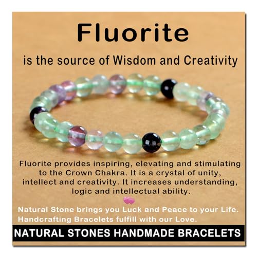 AD Beads Handmade Gemstone Stretch Elastic Bracelet Crystal Healing Reiki ...