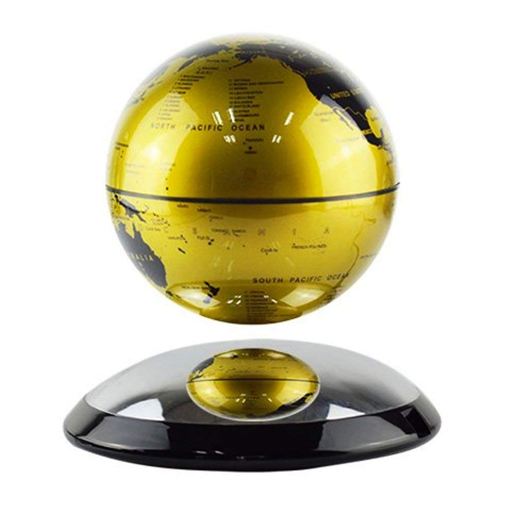 Lightahead Rotating Magnetic Levitation Globe Suspended in Air Floating 4 inch Globe (Gold)