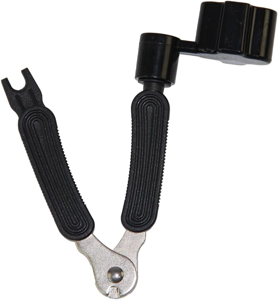 Alnicov Guitar String Winder Guitar Pin Puller Shear String Tool,3 In 1 Multifunctional Guitar Maintenance Tool for Guitar Repair,Black