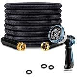 Garden Hose 25FT Lightweight Kink-Free Thick Grip Outdoor (Black)