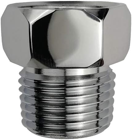 Metals Brass Pipe Fitting,Converter Adapter,1/2” G Thread Female to1/2” NPT Male Connector, Shower Extension Connector,Chrome (2-Pack) (1/2G female X1/2NPT male)