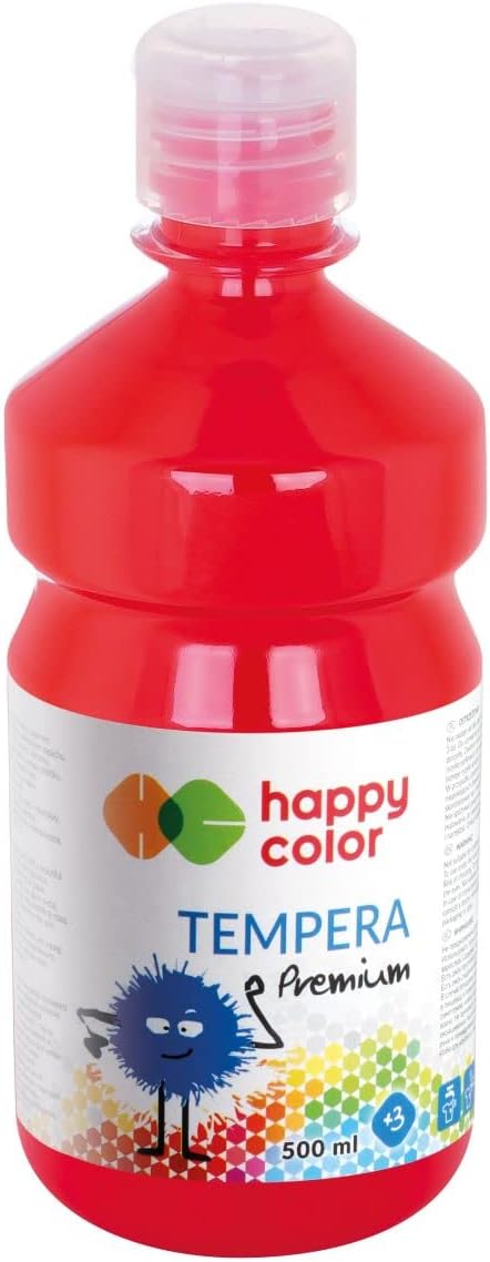 Premium Tempera Paint for Children, 500 ml, Red, Happy Colour