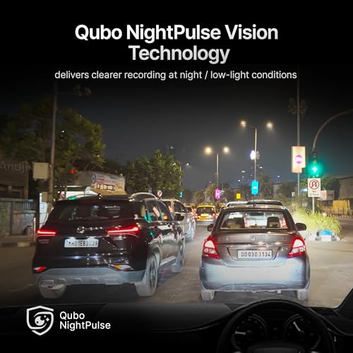Image of Qubo Car Dashcam Pro 2.7K Dual Channel from Hero Group [2026 Edition] | NightPulse Vision | 5MP QHD+ Front (140), 2MP FHD Rear | G-Sensor |2 inch LCD |Built-in GPS, Wi-Fi, Mic |1TB Storage| Made in India
