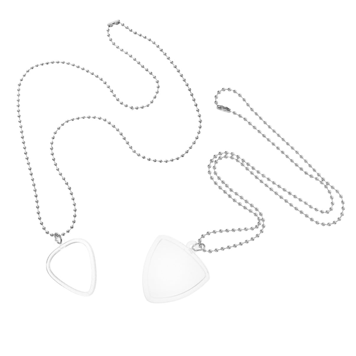 Milisten Gitarrenplektrumhalter Halskette 2-Teilig Transparent Tragbares Aufbewahrungsset Für Gitarrenplektren Mit Verlängerter Kette Für Bühne Und Zuhause