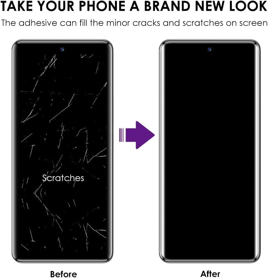 Image of 4youquality [1-Pack UV Tempered Glass Screen Protector for - Premium Full Edge-to-Edge Borderless Design with Easy UV Installation Kit (OnePlus 12)