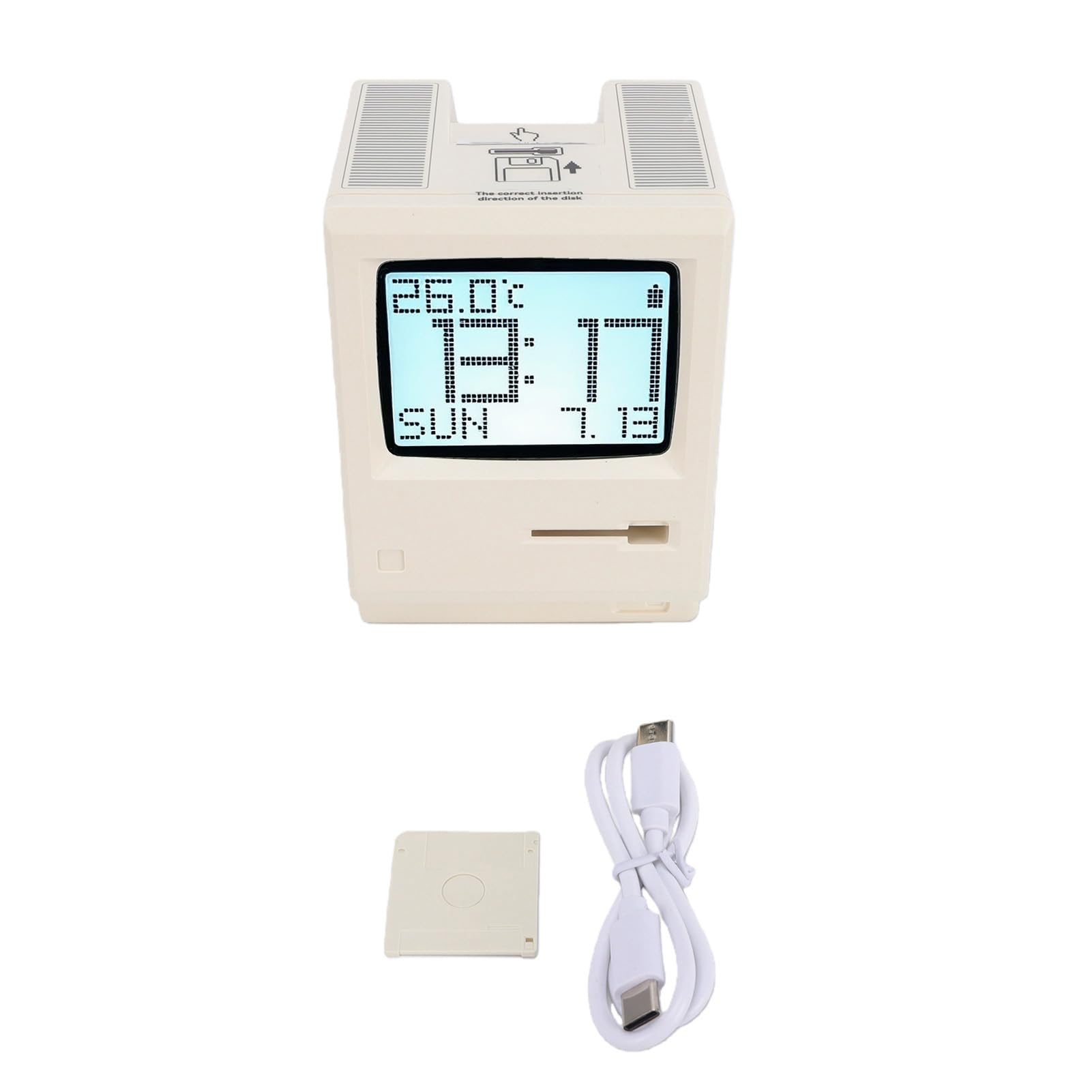 Despertador Retro LCD con Función de Luz Cálida