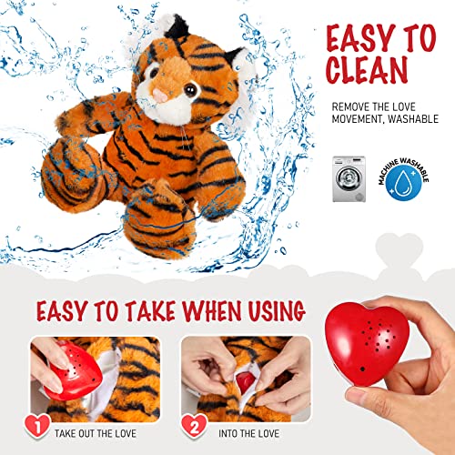 Cozyworld 13" Heartbeat Tiger Recordable Stuffed Animals Voice Sweet Messages Recorder Soft Plush Toy Playback Your Words Birthday Gifts For Toddler Kids #TOP4