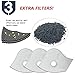 MoHo Dust Filter, Upgrade Version Activated Carbon Dustproof Filter Windproof Foggy Haze Anti-Dust Filter Motorcycle Bicycle Cycling Ski Half Face Filter for Outdoor Activities (3 Pack Filters)