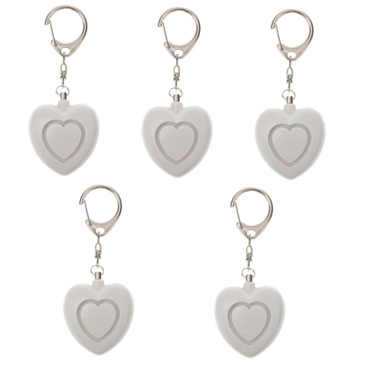 5 Pièces Sirène Anti Loup encensés Trousseau d'alarme Alarme de sécurité dispositifs de Protection individuelle de sécurité Porte-clés personnelle Plastique Blanche