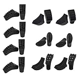 Plastica TPR di alta qualità ALPIDEX Kit Ahorro de 20 Unidades / 10 Pares de conteras para bastón de Marcha nórdica en 4 Formas Diferentes - Taco de Goma para Asfalto y Piedra