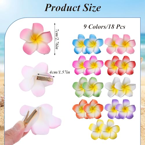 18 Piezas Pinzas de Flores Plumeria de 2.75 Pulgadas miniatura 2