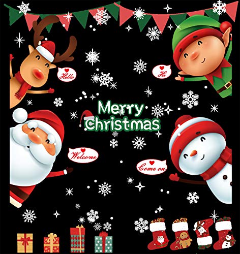 Pegatinas Navidad para Ventanas, Pegatinas de Navidad, Pegatina Copo de Nieve,Decoración de Navidad para Ventana/Puerta de Casa y Tienda