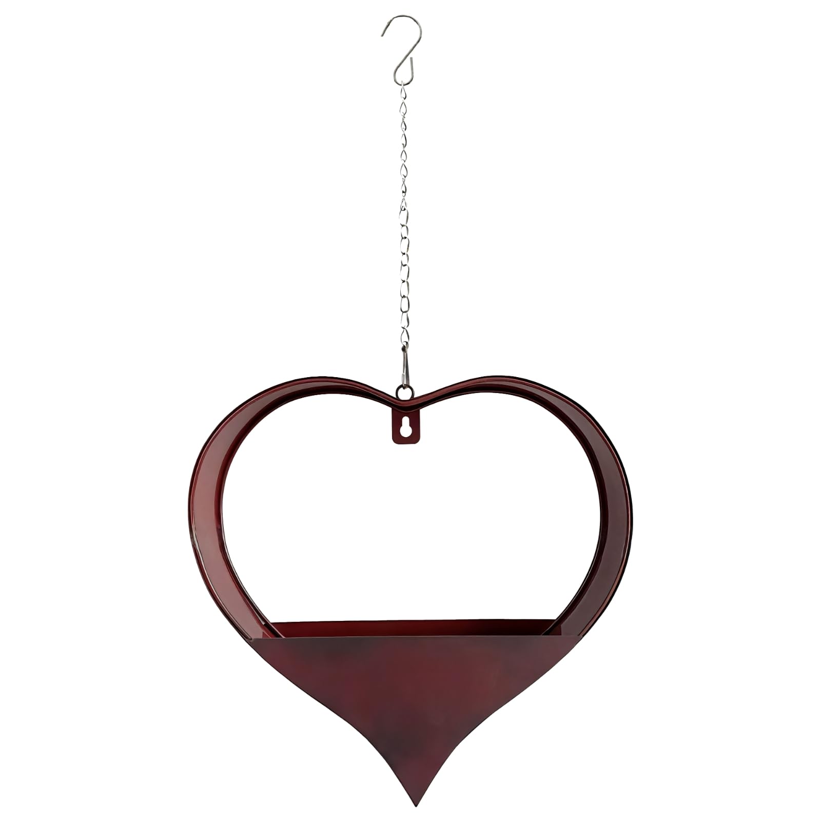 Packool Metal Plant Hangers Outdoor Heart Shaped Wall Planter, Wall Mount Planter Hangers for Indoor and Outdoor Plants, Space-Saving Design, Includes Chains and Hooks