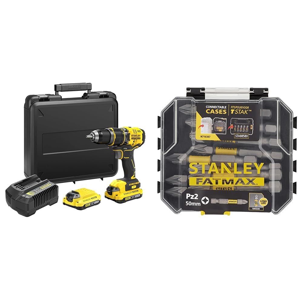Perceuse à Percussion Stanley FATMAX 80 Nm Brushless pour perçage maçonnerie intensif