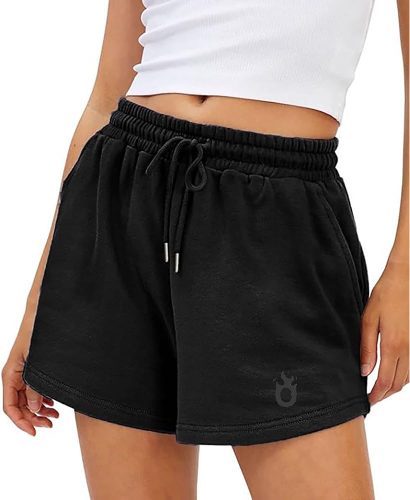 hotfitsWomen's Casual Cotton Shorts,Relaxedfit Shorts, Summer Shorts, Boxer Shorts, Loose fit Shorts,Mid Thigh Length Shorts with Adjustable Waistband and Pockets