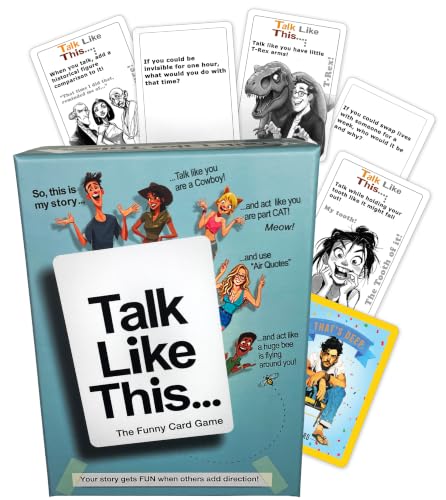 Talk Like This... 165 Card Conversation Game with an Exciting Twist! Fun for Families, Kids, Teens, Adults, & Couples for the Best Game Night, Date Night, Family time or just Party Time! - Ages 7+