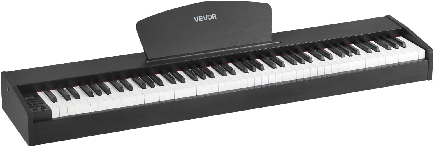 VEVOR Weighted Digital Piano, 88 Keys Fully Weighted, Electric Piano Dual Keyboard & Speakers, with Sustain Pedal, Recording Function, 238 Tones, Wireless Connection, for Beginners, Without Stand