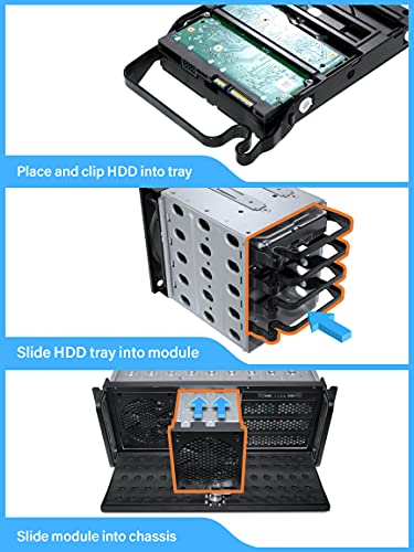 Image of Rosewill 4U Server Chassis Rackmount Case | 8 3.5 inch HDD Bays, 3 5.25 inch Devices | E-ATX Compatible | 5 Front 120mm Fans, 2 Rear 80mm Fans | 2X USB 3.0 | Front Panel Lock | Silver /Black - RSV-L4000U