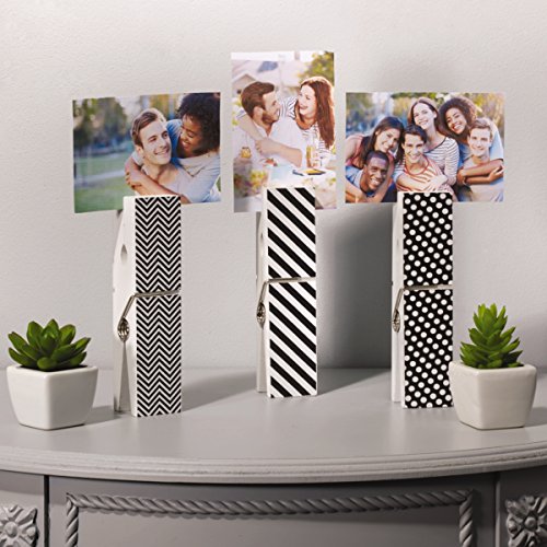 Melannco Oversize Clothespin Picture Frame, Black/White, 3 Piece - 5209800 #TOP3