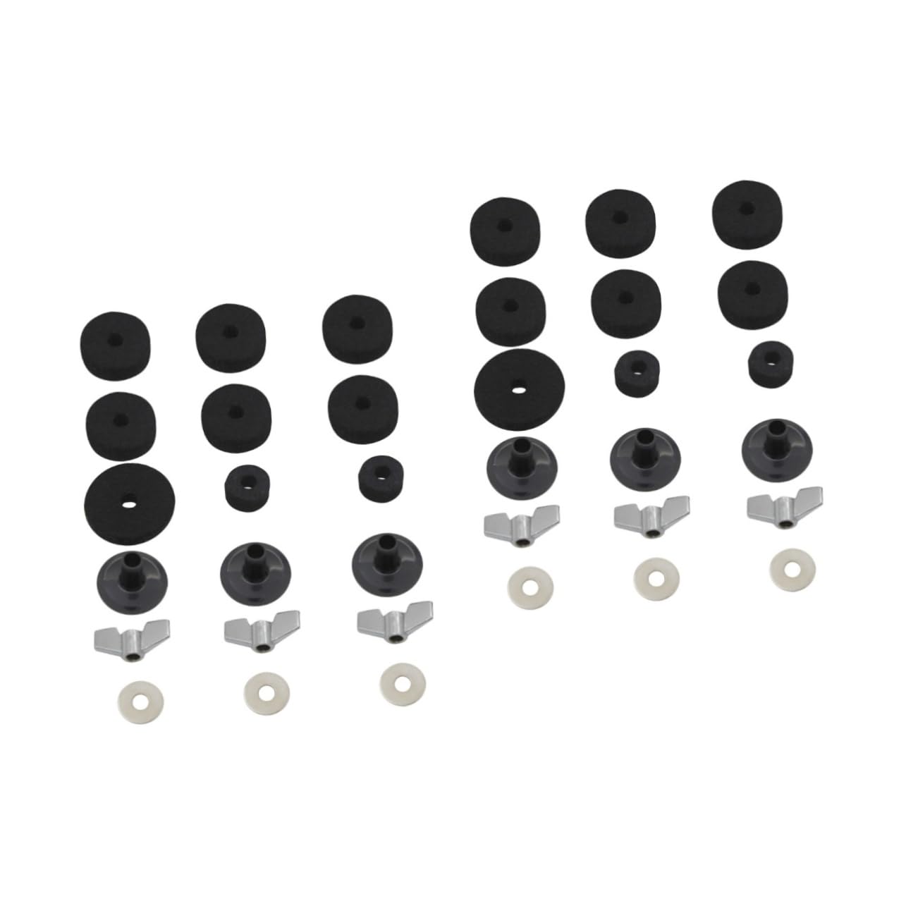 Abaodam 2sets Percussion Parts Cymbal Stand Kit Felts Washers Sleeves Base for Drum Cymbals 18pcs*2