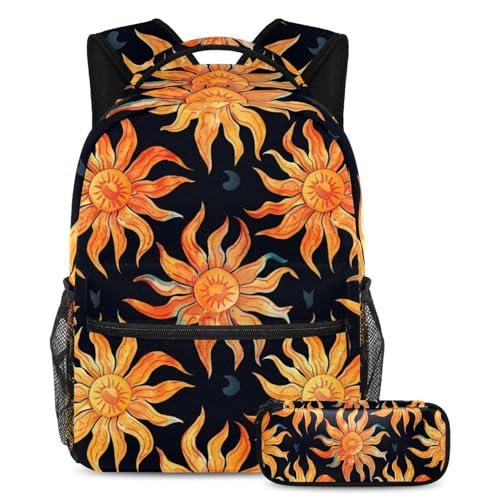 Sac d'école grande capacité motif soleil foncé : la solution aux cartables surchargés