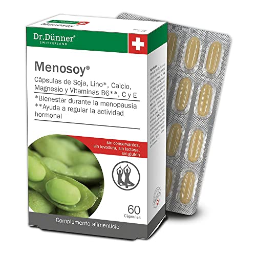 Salus - Menosoy Complemento Alimenticio - 60 Cápsulas - Ayuda a Regular la Actividad Hormonal y al Funcionamiento Normal de Huesos y Músculos - Con Soja, Lino, Calcio, Magnesio, Vitaminas B6, C y E Cover