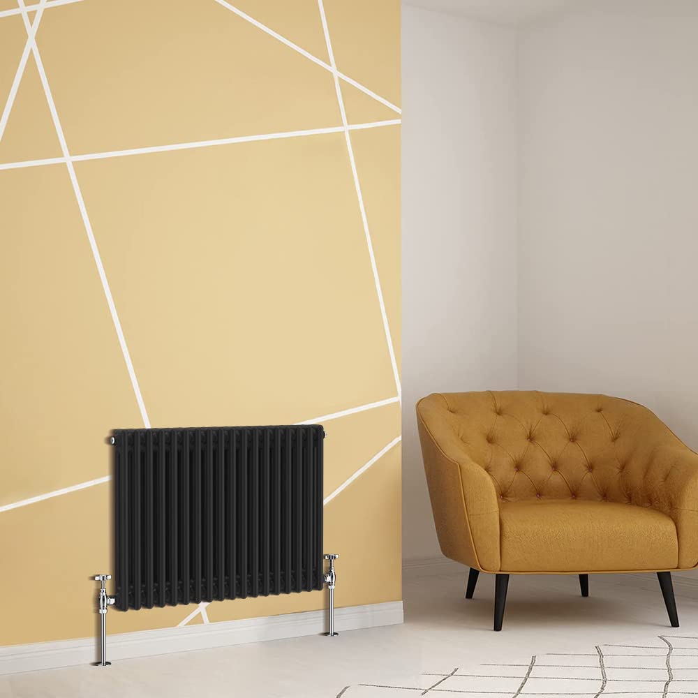 Warmehaus Black Traditional Radiator 2 Column Horizontal 600X830mm