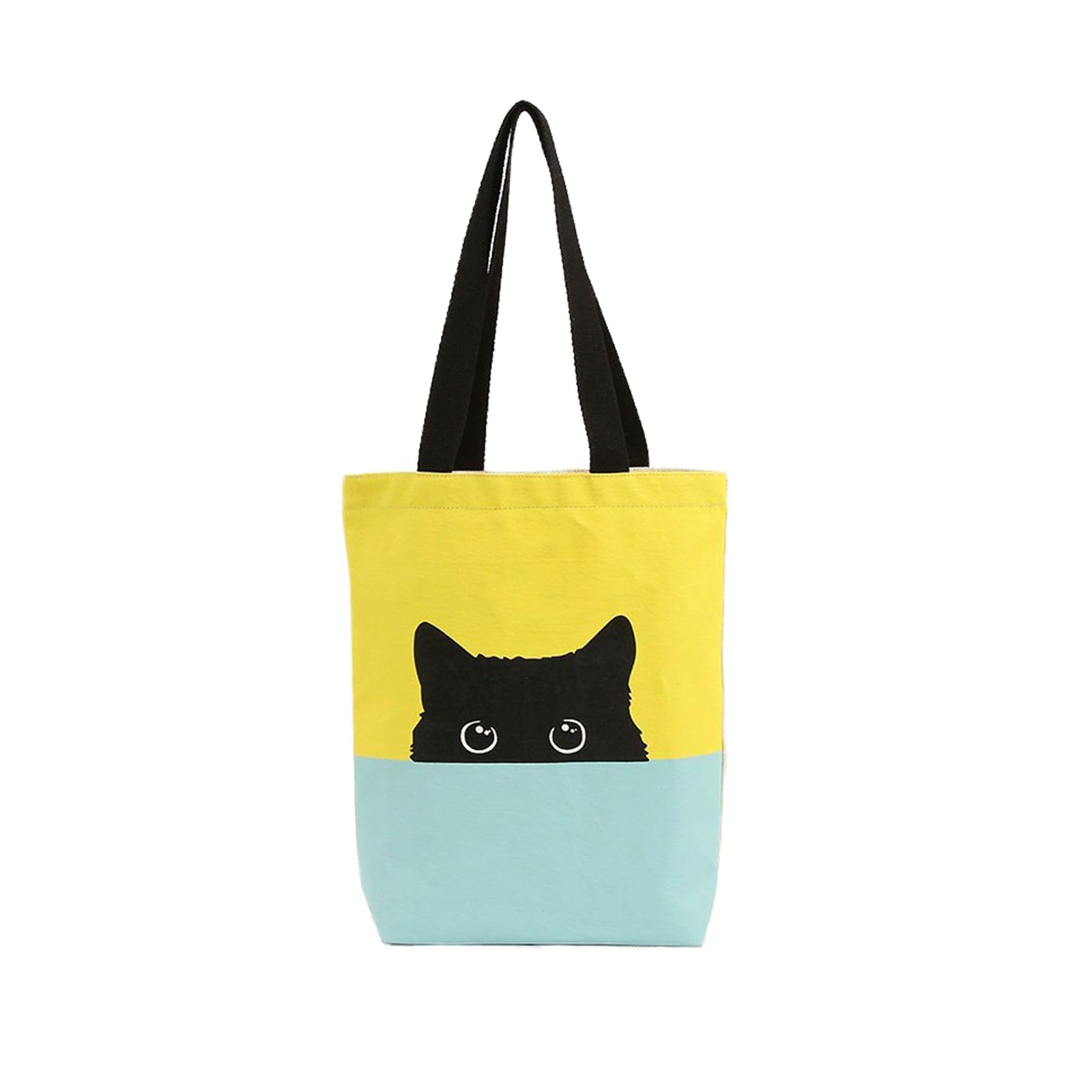 eyintlofc Reusable Canvas Tote Bag for Grocery Cute Shopping Tote Bag with Zipper