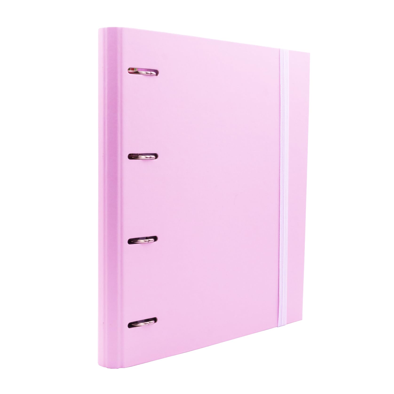 Raylu Paper - 4 Ring Binder with 6 Coloured Dividers and Refills of 100 A4 Sheets with 4 x 4mm Squared Sheets 4 Ring Binder 60mm Pastel Pink