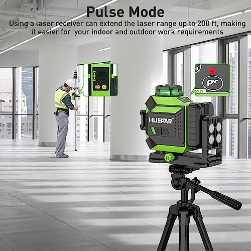 image for Huepar Laser Level 3 x 360 Self-Leveling Cross Line Laser 3D Green Las