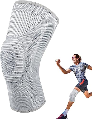 男性用膝袖, ソフトで スプリング付きバレーボール膝パッド, 膝スリーブ メンズ レディース ユース 膝保護 膝ブレース バレーボール サッカー ダンス ランニング サイクリング用