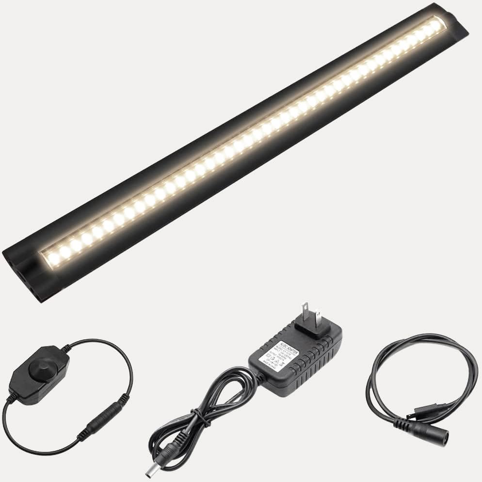 Miniatura 8 de inShareplus Iluminación LED de 13 pulgadas para debajo del gabinete, luz regulable, blanco cálido 4500K, CRI90+, 450 lúmenes, DC 12 V, luces de